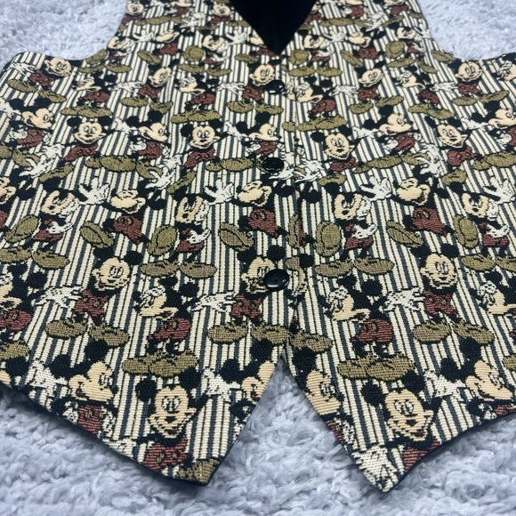 Vintage Mickey Mouse Vest 90s Button Up Disney Everyday Party Standout Fashion - Picture 1 of 6